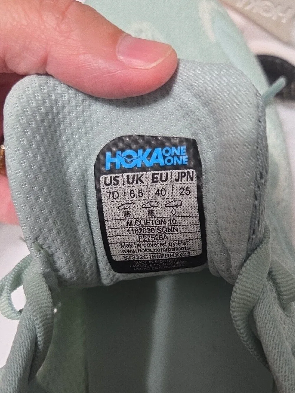 Hoka Women's Light Mint Green Running Shoes with Coral Accents